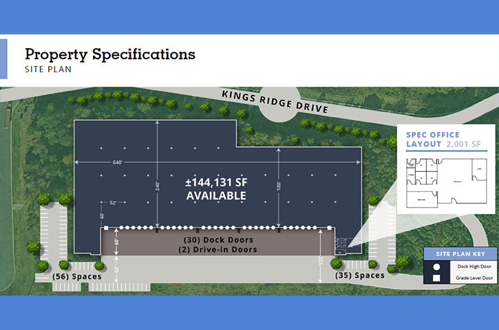 Site Plan of Lakemont Business Center at 517 Kings Ridge Drive in Fort Mill, SC