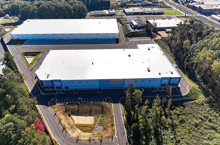 Aerial of Northwest Gateway Logistics Park's Building 2 at 1215 Jenkins Rd in Charlotte, NC